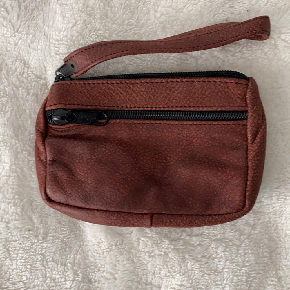 Leather mini wristlet